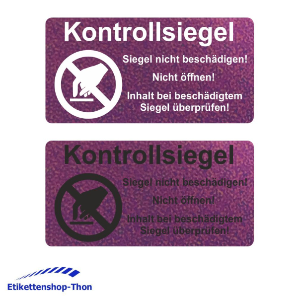 CHAMELEON - Sicherheitsetiketten "Kontrollsiegel mit Logo" auf Rolle - 40 x 20 mm - 1000 Stück